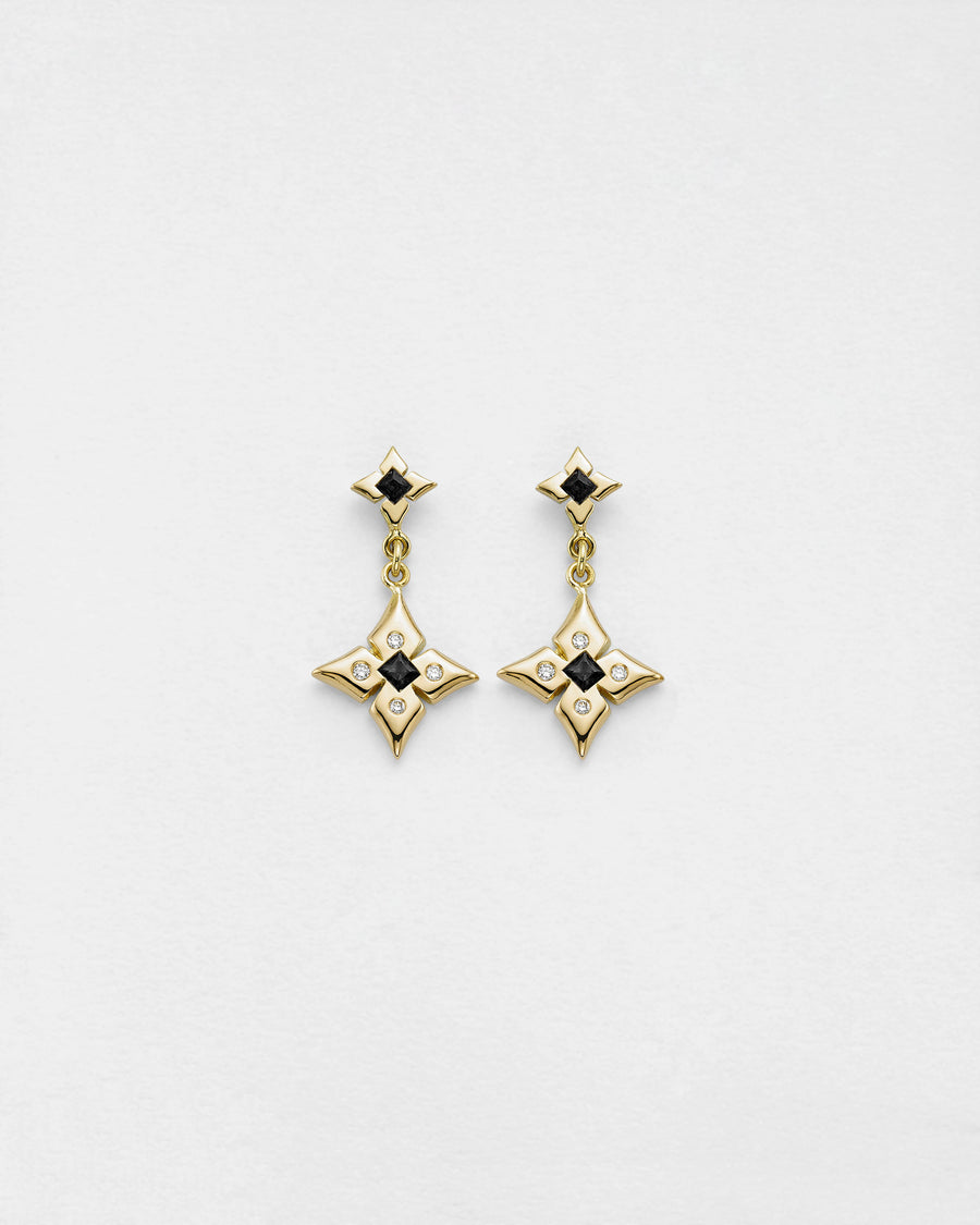 Black Diamond Jumbo Clover Earrings