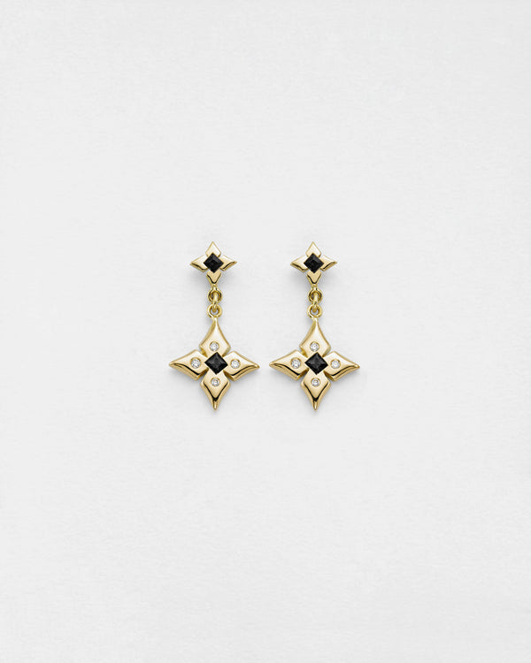 Black Diamond Jumbo Clover Earrings