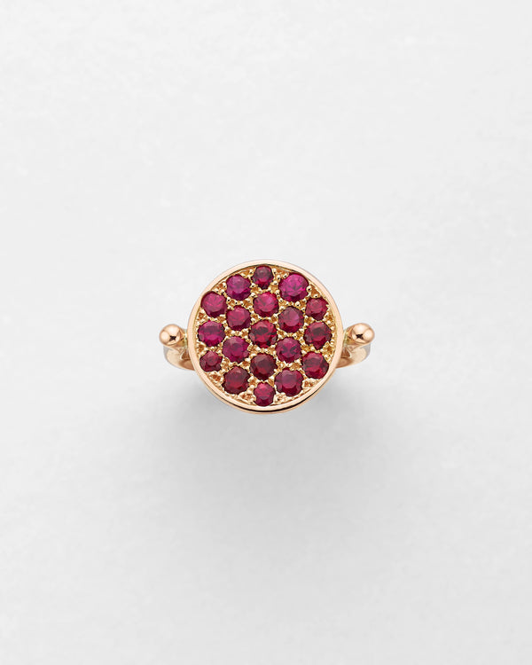 Ruby Red Cluster Ring