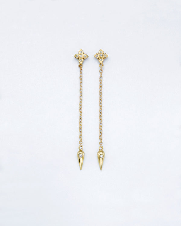 Chain Reaction Clover Pendulum Earrings