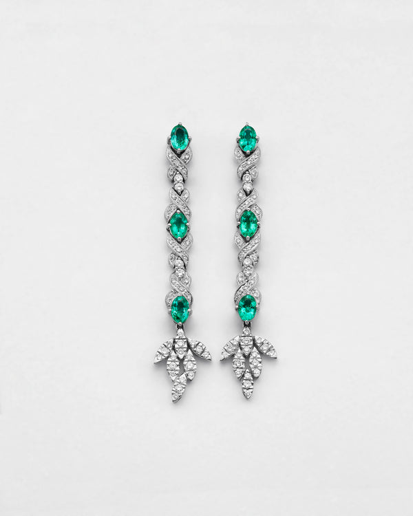 Emerald Leaflet Earrings