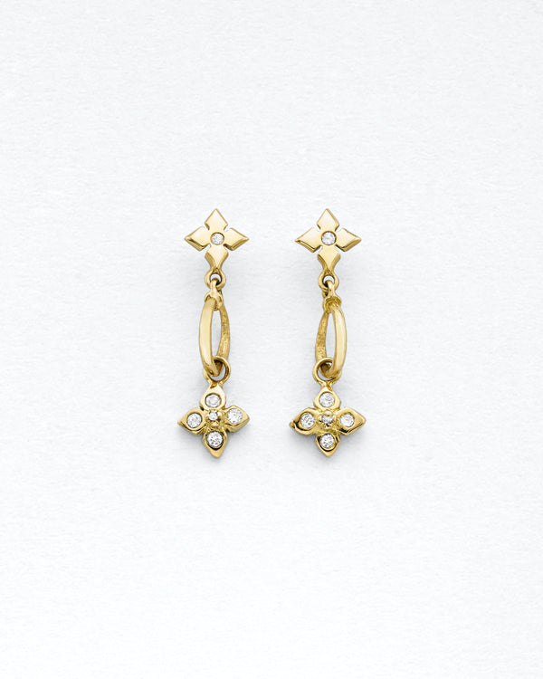 Petite Clover Cirque Pointed Petal Earrings