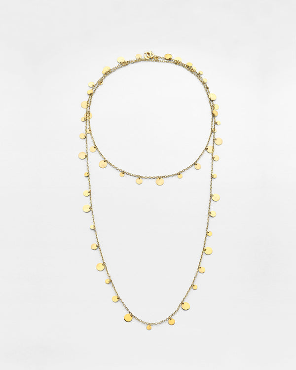 Sliced Gold Disc Necklace