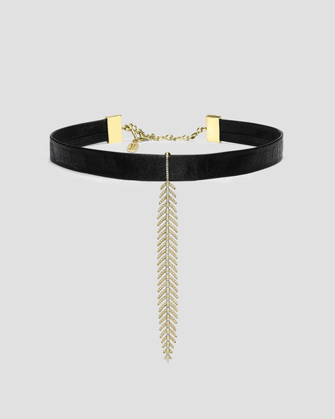 Black Butter Fine Feather Choker