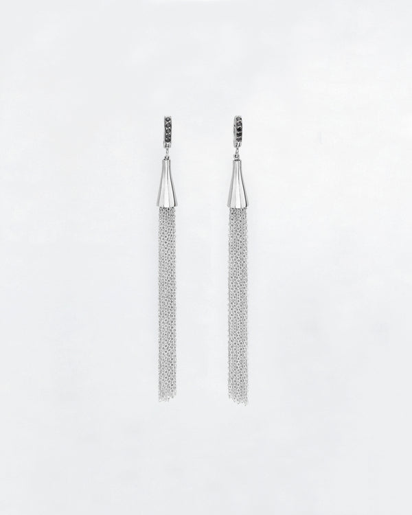 Black Rock Tassle Earrings