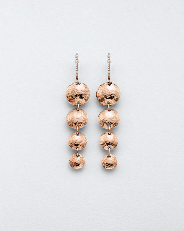 Cascading Hammered Disc Earrings