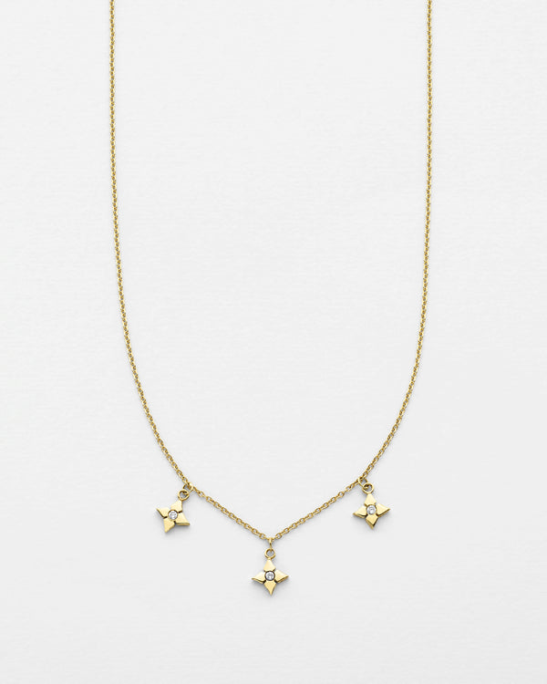 Chain Reaction Clover Trio Necklace