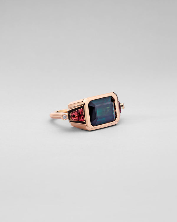 LA CRÈME HUNTER & PINK TOURMALINE COCKTAIL RING