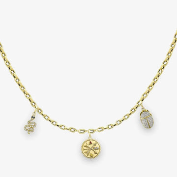 Box chain, Petite: Arrows Talisman Medallion, Guardian Scarab Charm, Serpent Charm