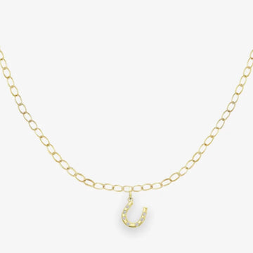 Oval chain, Petite: Lucky Path Horseshoe Charm