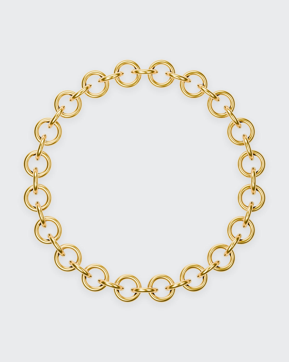 Circle chain bracelet in solid yellow gold