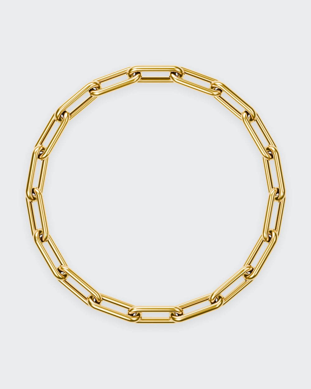 Paperclip chain bracelet in solid yellow gold