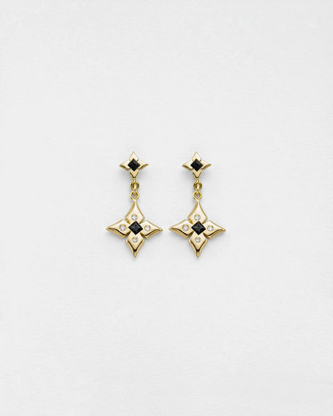 Black Diamond Jumbo Clover Earrings