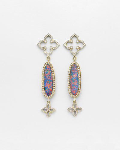 La Crème Opal Oval Earrings