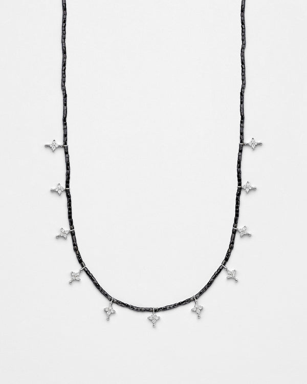 Strung Out Black Twinkling Star Necklace