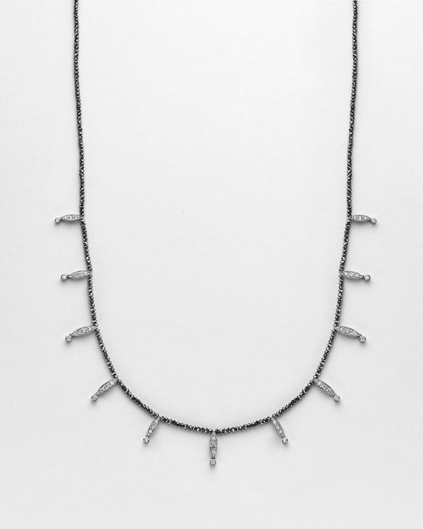 Strung Out Black Marquise Necklace
