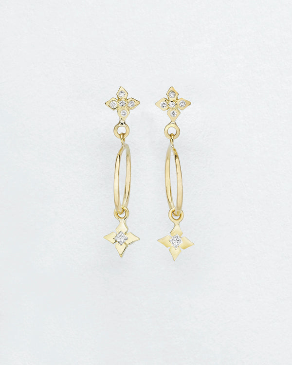 Medium Clover Cirque Pointed Petal Earrings