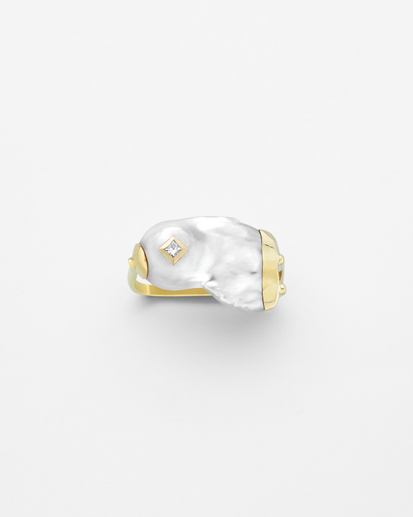 BAROQUE PEARL KNOCK OUT DOUBLE RING
