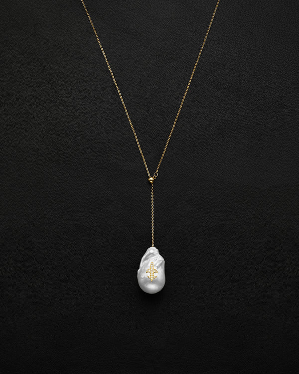Ball & Chain Baroque Fleur de Lis Inlay Necklace