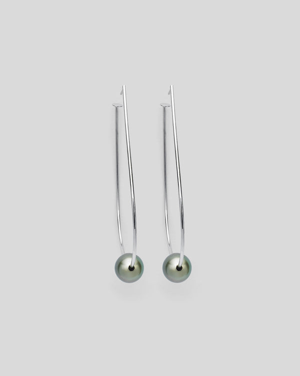 Teardrop Hula Tahitian Pearl Charm Earrings