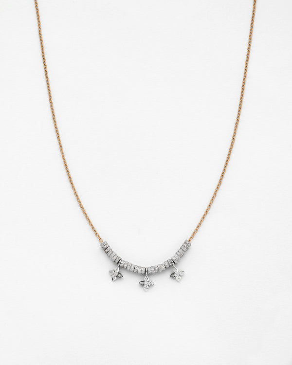 Chain Reaction Rondel and Pointed Petal Necklace