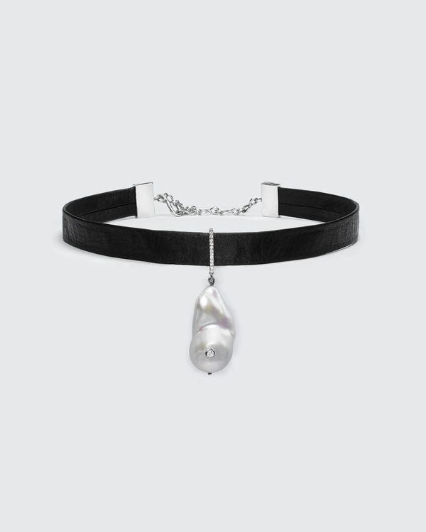 Black Butter South Sea Pearl Diamond Choker