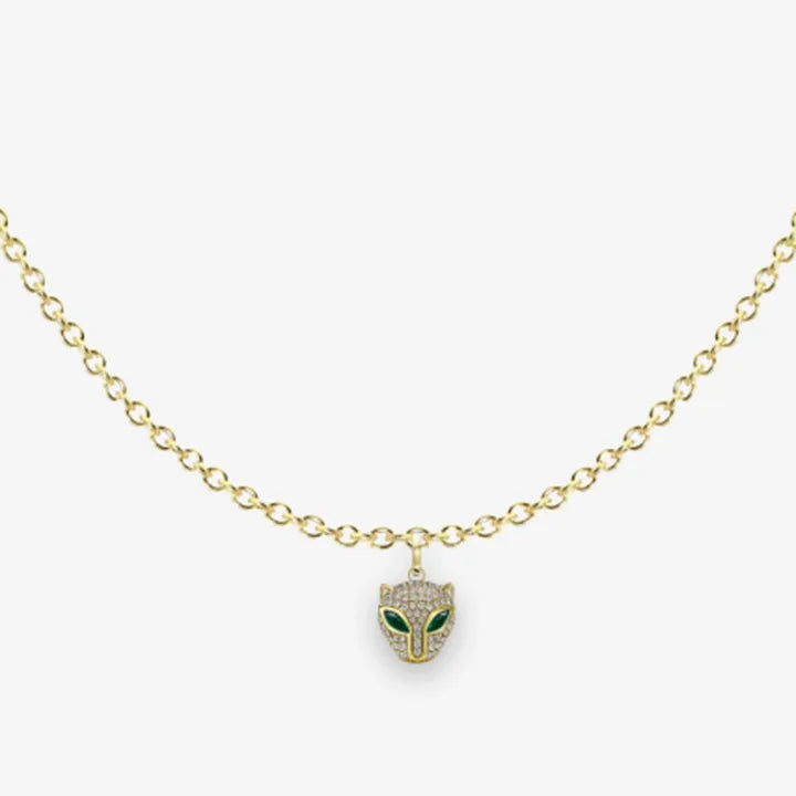 Panth&egrave;re: Circle chain, Petite, 14K yellow, Panther charm