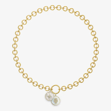 Circle bracelet, Magic Middle: Iridescent Mother-of-Pearl Hamsa Medallion, Mother of Pearl North Star Medallion
